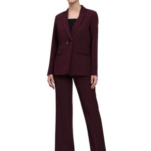 Powersutra Burgundy Blazer Set Featuring Oxidized Buttons | Formal Blazer & Trousers for Women | Stylish Coat